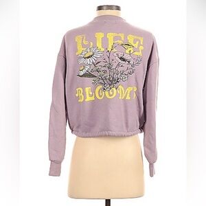 Urban Nation Lavender Life Blooms Graphic Crew Neck Sweatshirt